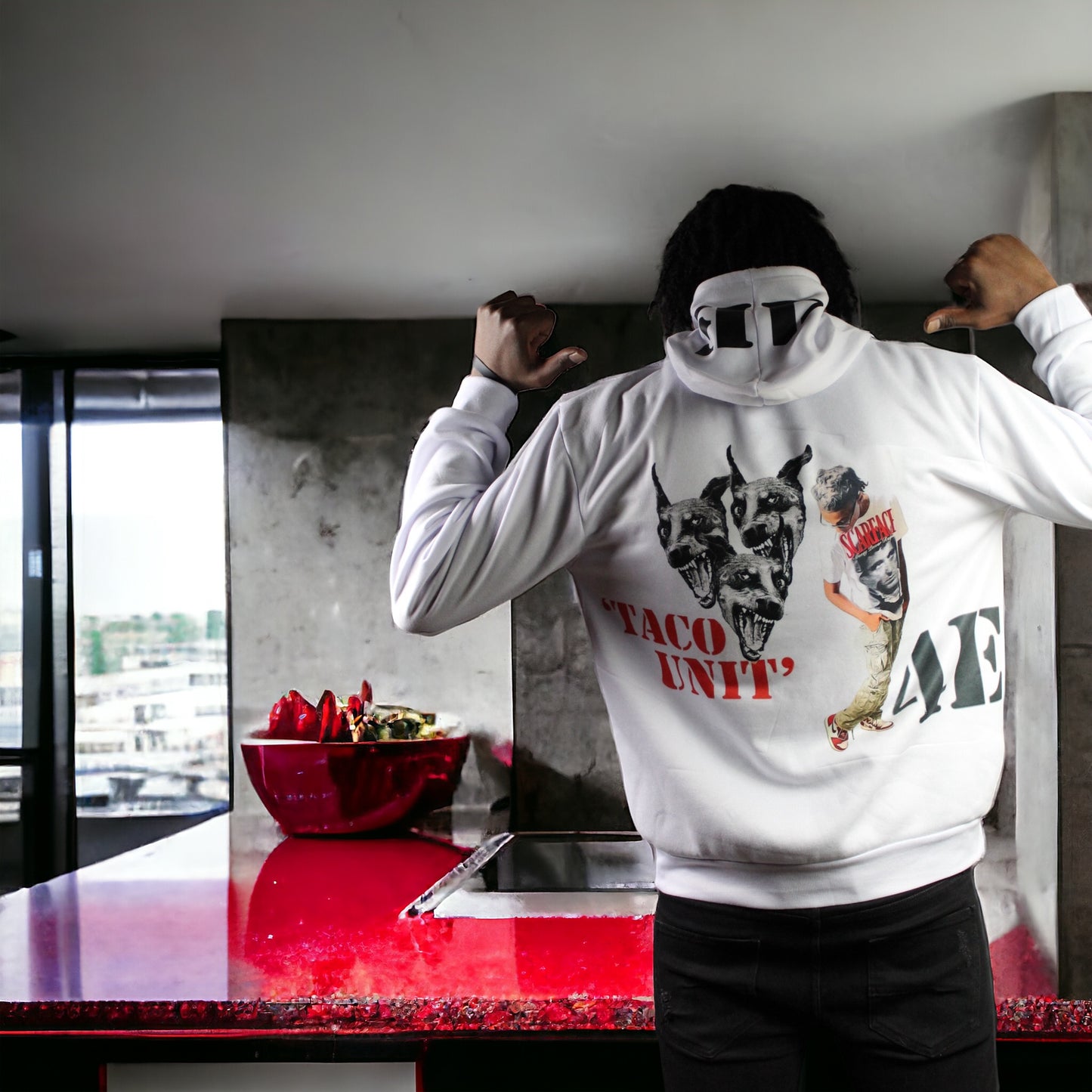 Custom Hooded Sweatshirt with Face Mask